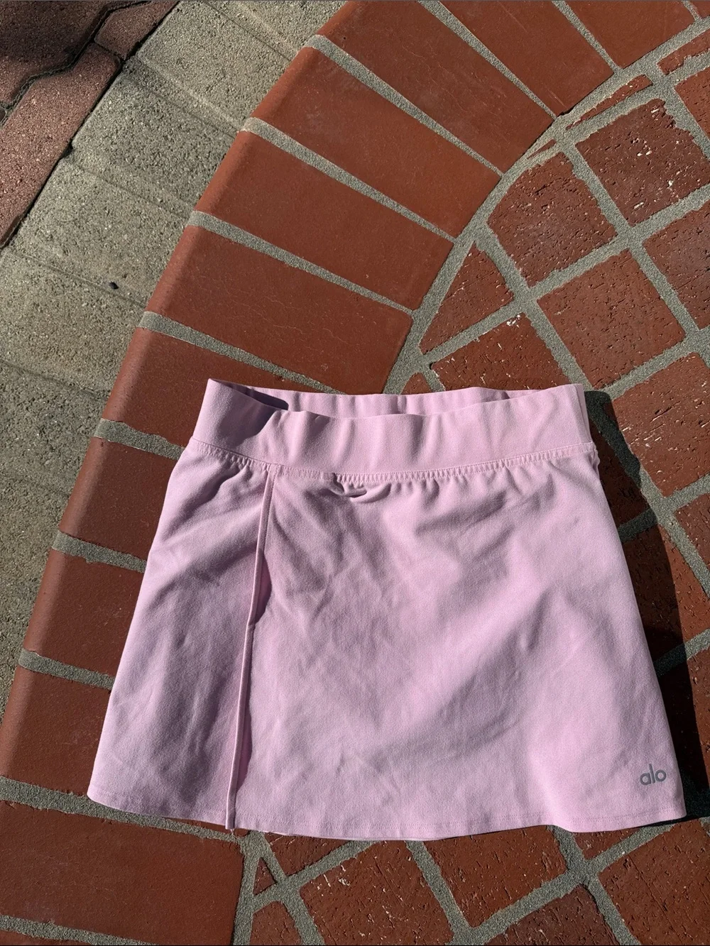 ALO Yoga Pink Mini Skirt with Side Pleat